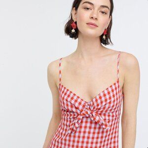 J. Crew Tie-front dress in Drapey Gingham, Size 0